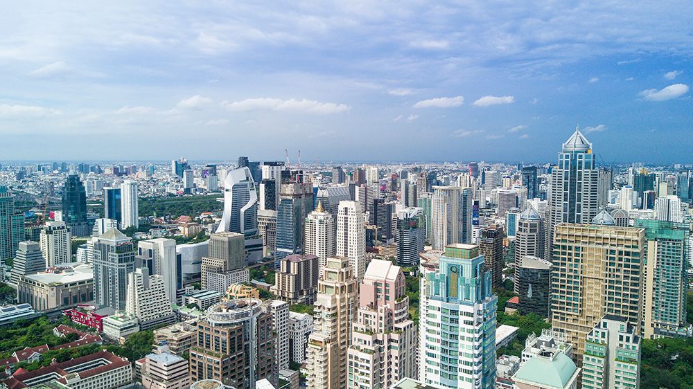 Bangkok-Thailand. Views over downtown Bangkok-Thailand.